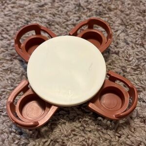 Vintage Fisher-Price little people play family white table & 4 brown chairs
